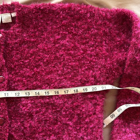 Clifford & Wills Mohair Cranberry Aubergine Cardigan Fuzzy Marled Boucle - Picture 6 of 13